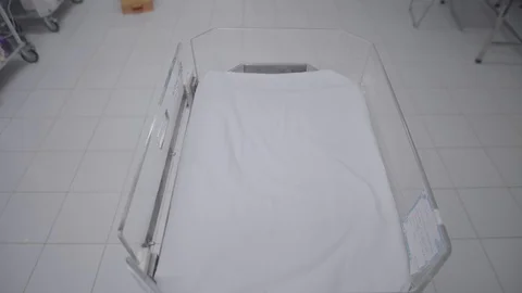 An empty newborn hospital bed Stock Footage 127744489