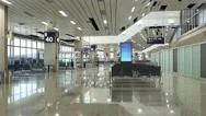 Empty Newly Build Terminal And Departure Gate Hallway In The International Stock Footage