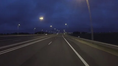 Empty night road Video stock 80277332