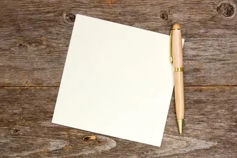 Empty note paper with pen Stock Photos