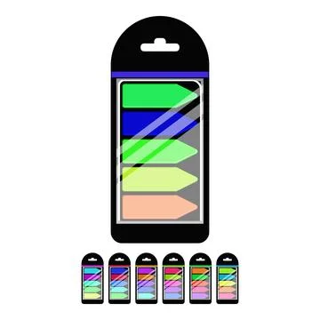 Empty note sticker cartoon vector graphic sign Stock Illustration
