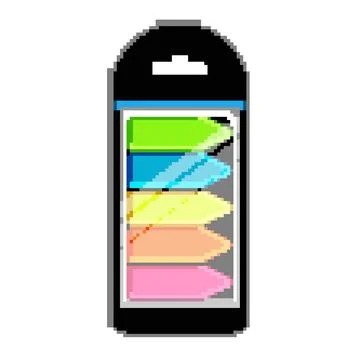 Empty note sticker pixel art vector illustration sign Stock Illustration