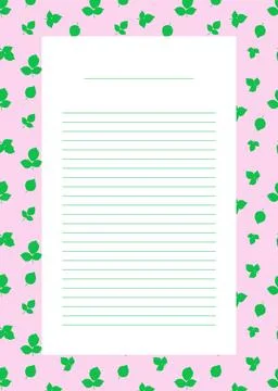 Empty Note template page with lines, natural background Stock Illustration