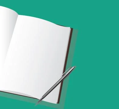 The empty notebook and pen vector Stock Illustration