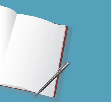 The empty notebook and pen vector Stock Illustration