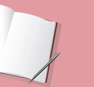 The empty notebook and pen vector Stock Illustration