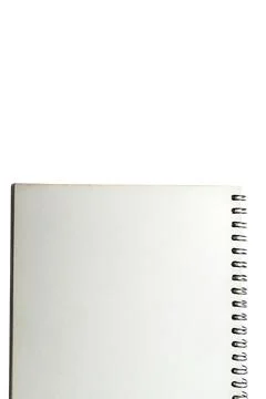Empty notebook isolated over a white background. Copy space. Concept of Bac.. Stock Photos