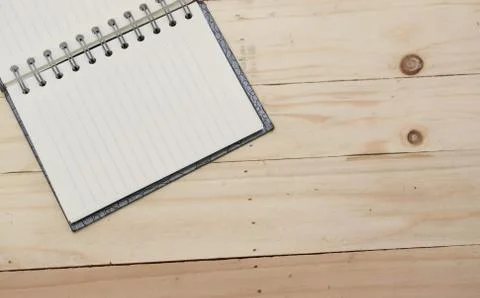 Empty notebook open on the table Stock Photos