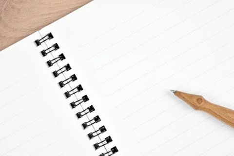 Empty notebook with pen Stock Photos