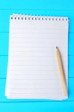 Empty notebook with pencil 스톡 사진