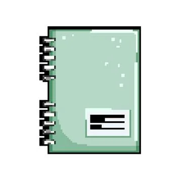 Empty notebook pixel art vector illustration sign color Stock Illustration