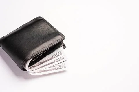 Empty notebook with wallets on white background Stock Photos