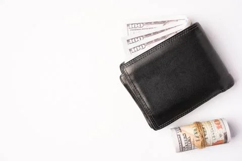 Empty notebook with wallets on white background Stock Photos