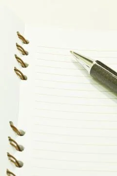 Empty notepad and ball pen Stock Photos