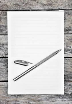 Empty notepad with pen Stock Photos