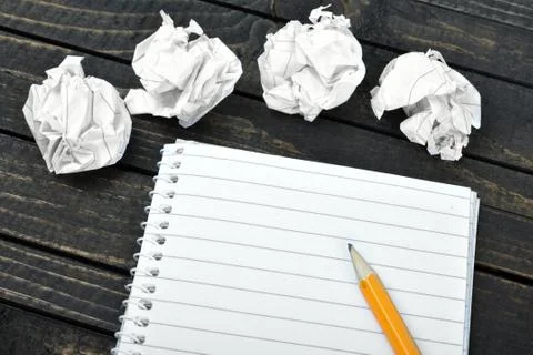 Empty notepad on table Photos