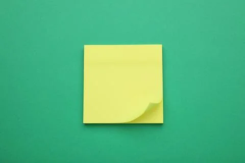 Empty notes on green background, top view. Space for text Stock Photos