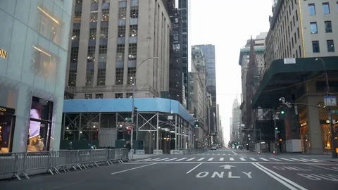 Empty NYC 5th Avenue Streets Closed Luxury Businesses Trump Tower Stock Footage 127924518