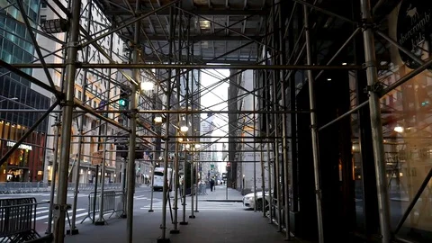 Empty NYC Streets Luxury 5th Avenue Coronavirus Quarantine Parallax Stock-Footage 127985039
