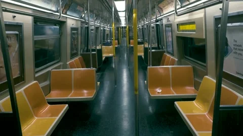 Empty NYC Subway Car in Motion – New York, May 11, 2025 Stock Footage 309032258