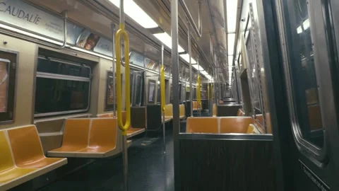 Empty NYC Subway Car in Motion – New York, May 11, 2025 Stock Footage 309032278