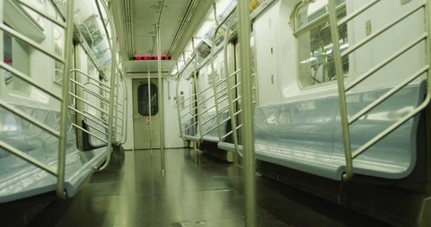 Empty NYC Subway Train Car 4K 72fps 스톡 동영상 94377154