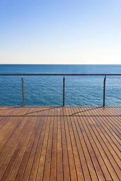 Empty ocean viewpoint deck Stock Photos