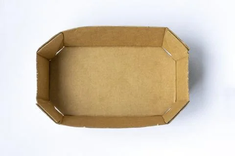 Empty octagonal basket box without lid, top view on white background Stock-Fotos