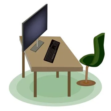 Empty office and home workplace. Stock Illustration