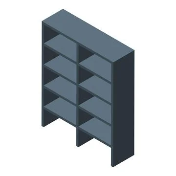 Empty office bookcase standing in isometric view Illustrazione stock