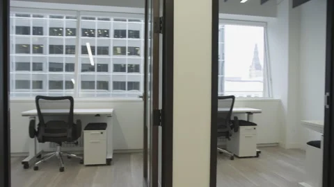 Empty office buildings walk through Stock Footage 144700648