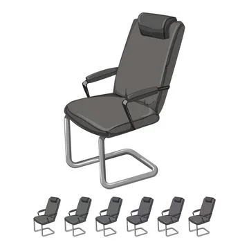 Empty office chair cartoon vector graphic Stock Illustration