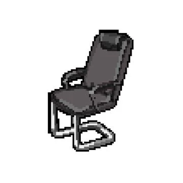 Empty office chair pixel art vector illustration Stock Illustration