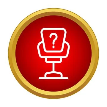 Empty office chair with question mark icon Stock Illustration