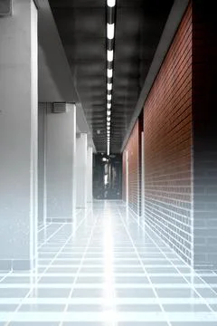 Empty office corrido, cgi Stock Photos