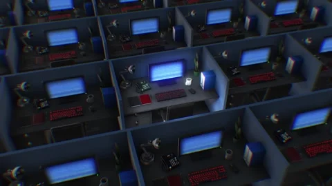 Empty Office Cubicles Video stock 264586828