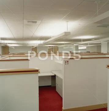 Empty office cubicles Stock Photos