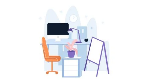 Empty office Stock Illustration