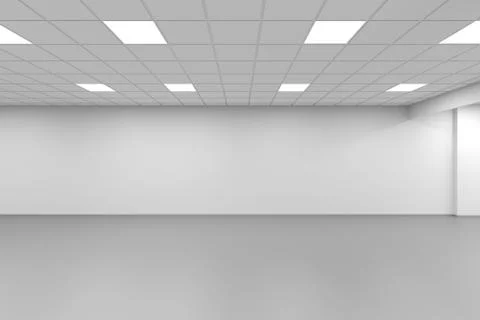 Empty office interior background, 3d render Illustrazione stock