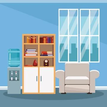 Empty office interior Stockillustratie