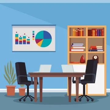 Empty office interior Illustrazione stock