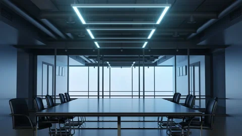 Empty Office interior zooming out dynamic background. Workspace Stock Footage 163756987
