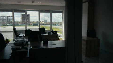 An Empty Office At The New Headquarters Stock Footage 155460781