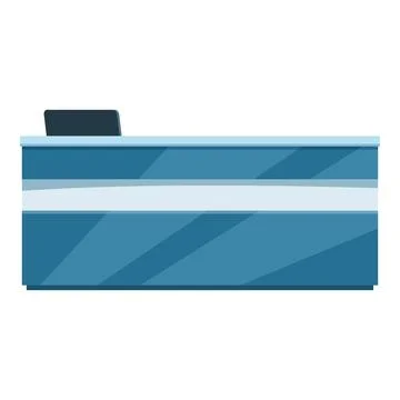 Empty office reception desk standing on white background Stock Illustration