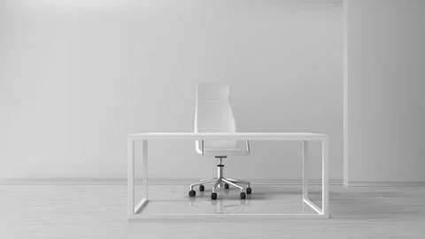 Empty office room interior, workplace with desk Stock Illustration