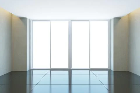 Empty office room with window Stock Illustration