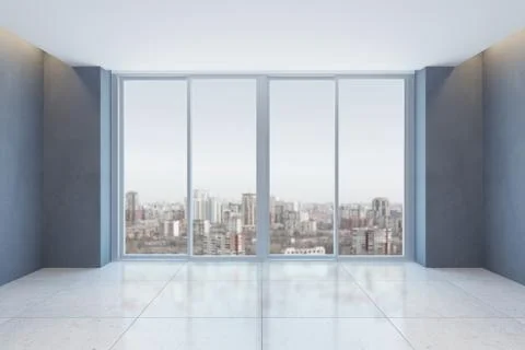 Empty office room with window Stock Illustration