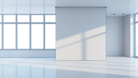 Empty office space, 3d rendering Stock Illustration