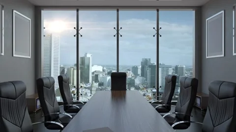 Empty office. Sunny morning.3D rendering 스톡 동영상 68093520