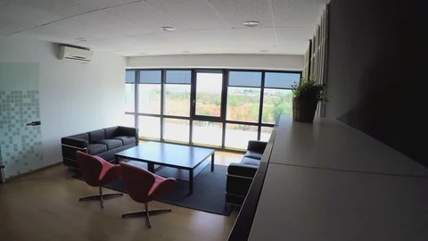 Empty Office Surveillance Window Stock Footage 86475401
